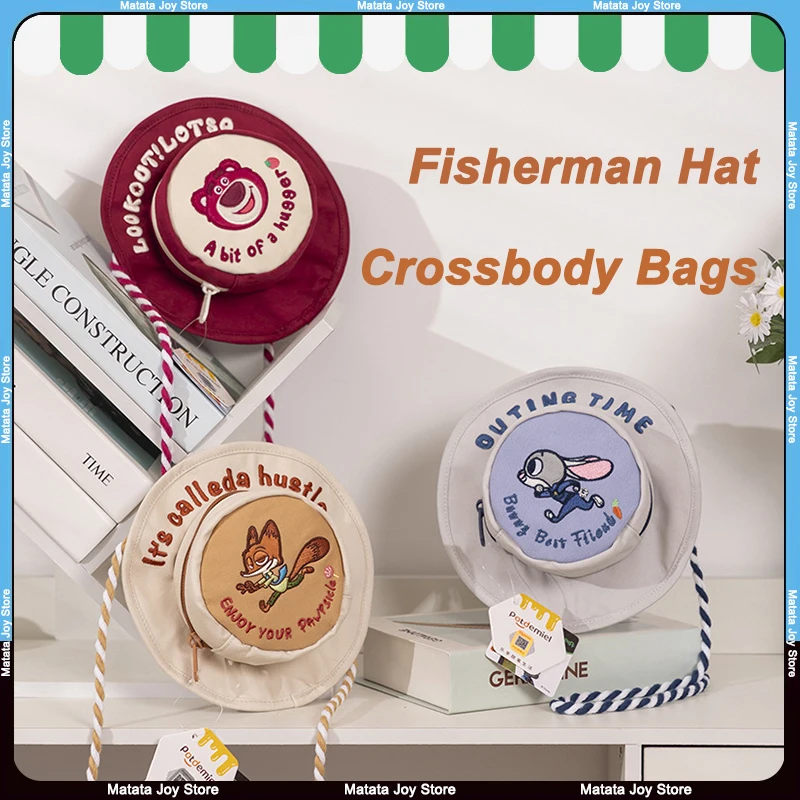

Cartoon Rabbit Judy Shoulder Bag Fisherman Hat Series Crossbody Bags Fox Nick Lotso Bear Messenger Bag Children Girls Gifts Cute