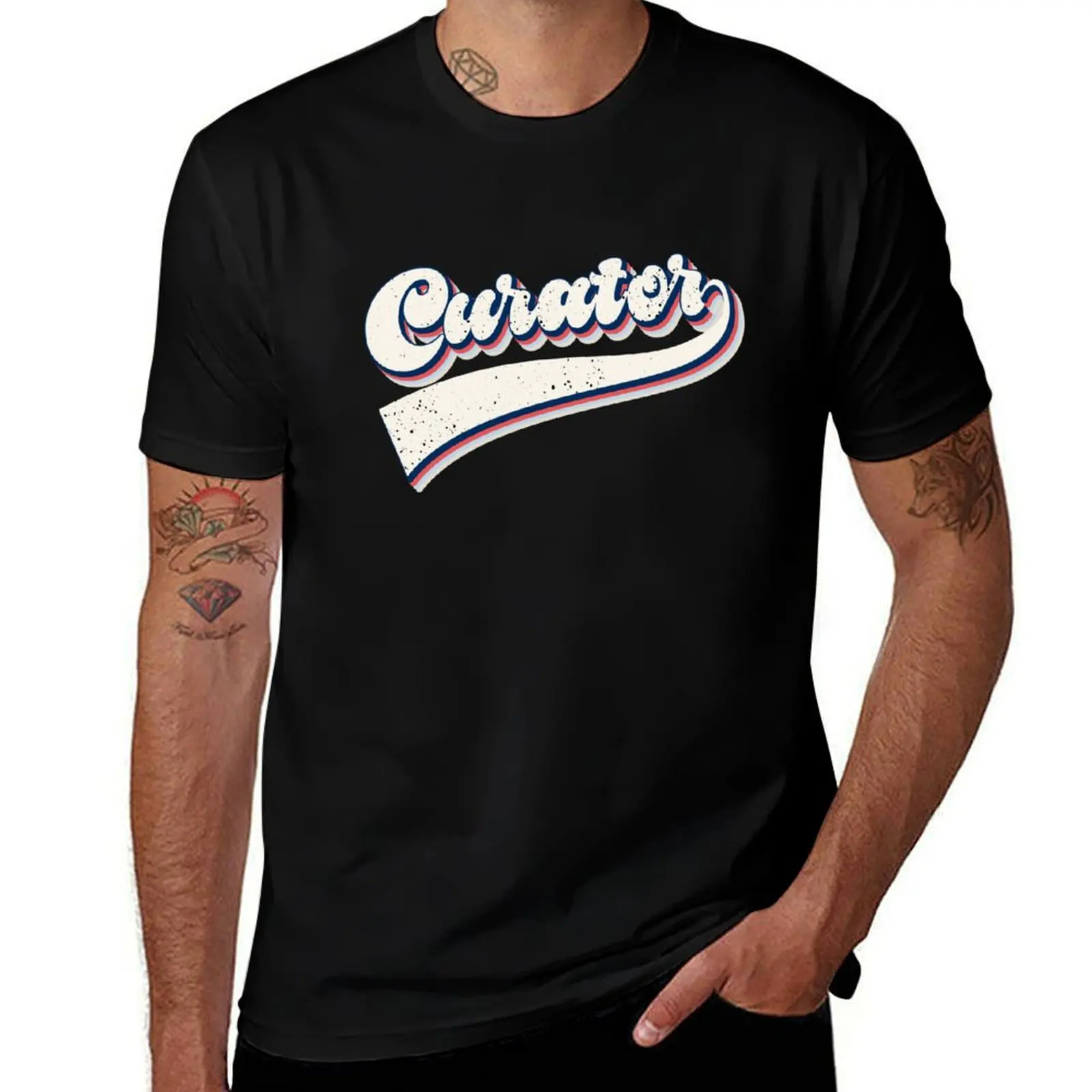Curator Job Title Profession Retro Vintage worker T-Shirt t shirt custom print T-Shirt