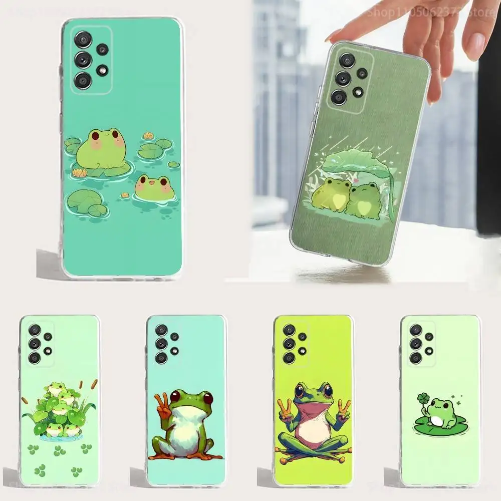 

Cartoon Frog Cute Phone Case For Samsung S30,S23,S22,S21,S20,Ultra,FE,Lite, S10,S9,S8,PIus,Transparent, Silicone Case