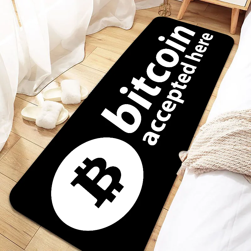 

Bitcoin Door Mat Entrance Non-slip Doormat Washable Kitchen Carpet Living Room Hallway Rugs Bathroom Bath Door Mats