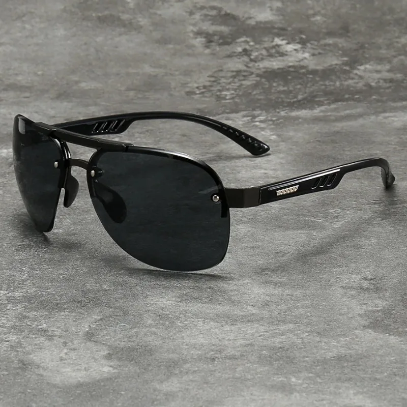 Fashion Gradient Lens Metal Sunglasses Men Women Big Frame Fishing Driving Sun Glasses MTB Outdoor Protective Eyeglasses