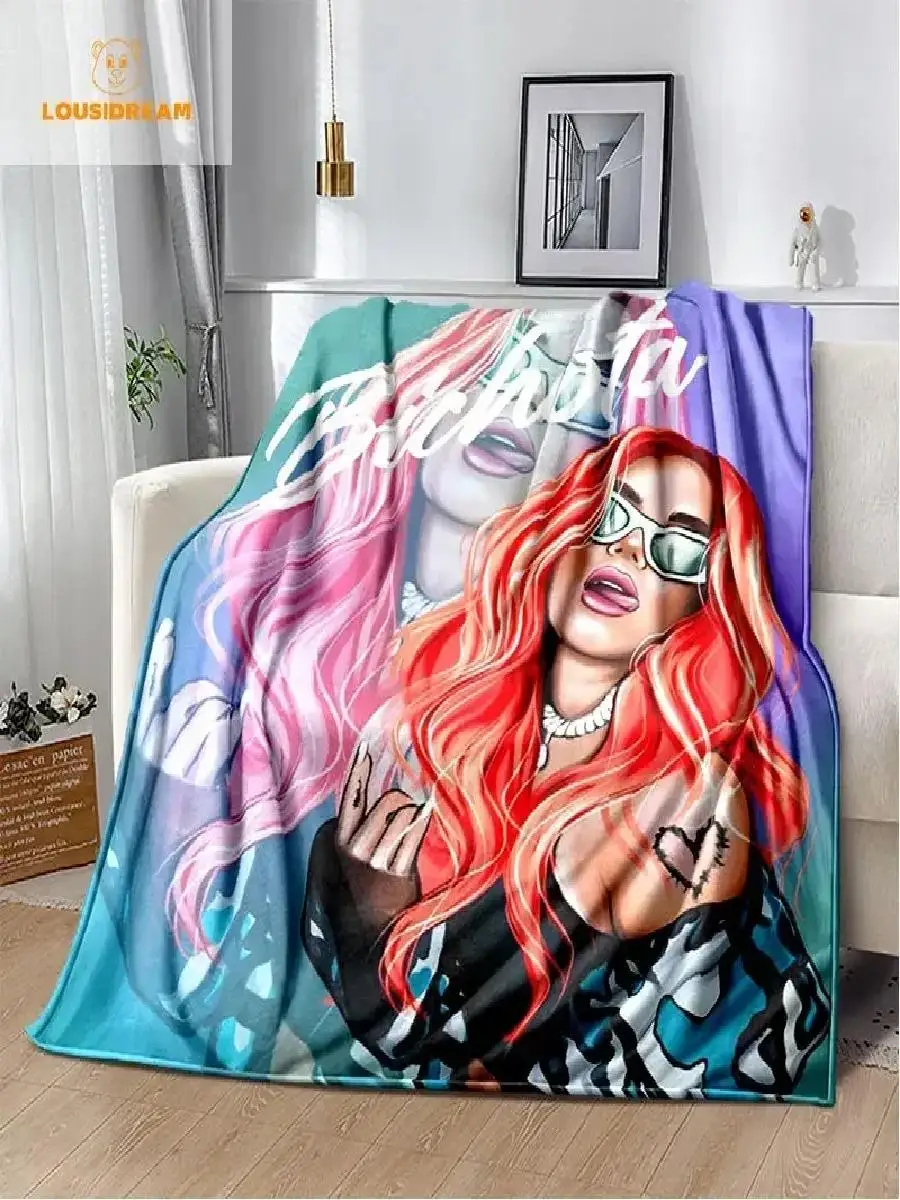 Personalized Karol G Bichota Throw Blanket Cozy Plush Lightweight Home Textile for Bed Couch Comfort