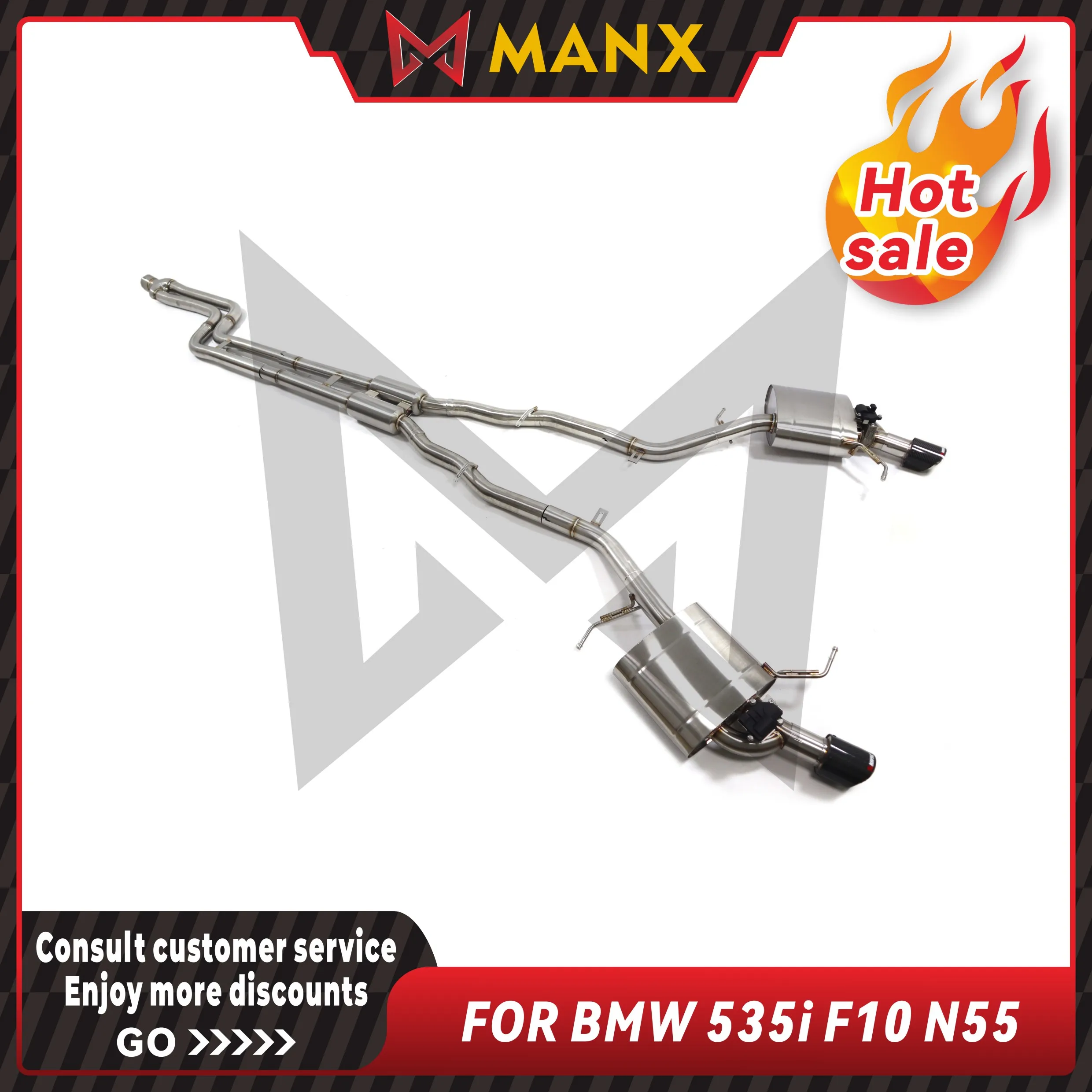 

for BMW 535i F10 N55 Stainless Steel Catback Exhaust System Mid And Rear Pipe Muffler Performance Sport Sound