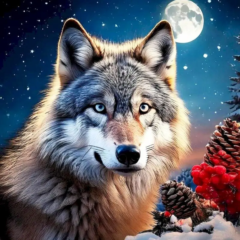 

SDOYUNO 5d Diamond Painting Kits Cross Stitch Diamond Mosaic Full Round Aniaml Wolf Pictures Of Rhinestones Handmade Gift Sale