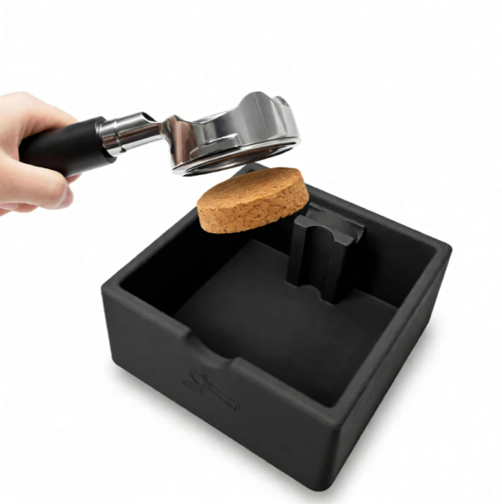 Caja de golpe de café expreso para posos de café, herramienta de barista mejorada para una mejor manipulación - Máquina de café expreso negra Puck Dispos