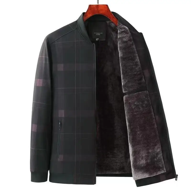 الرجال Thiened Fce اصطف القطن Jaet البيسبول Sle عارضة الخريف الشتاء ملابس خارجية ort طول سستة إغلاق معطف