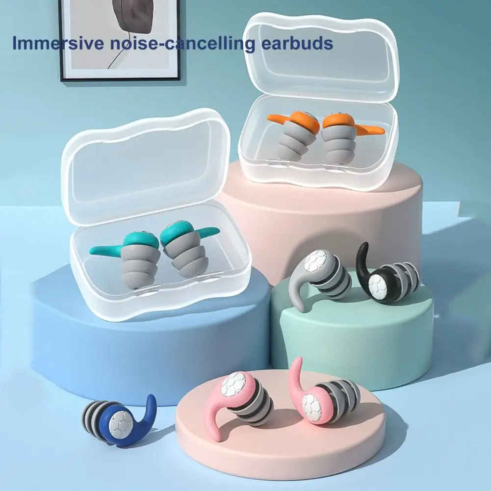 Anti-noise 1 Pair Excellent Study Work Noise Canceling Earplugs Reusable Silicone Earplugs Ergonomic   Unisex Accessories