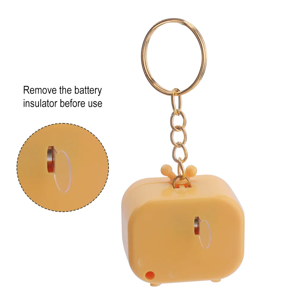 BORUiT 미니 TV 키체인 LED 무드등 가방 펜던트 분위기 조명 기숙사 침대 옆 탁상 장식 및 선물용