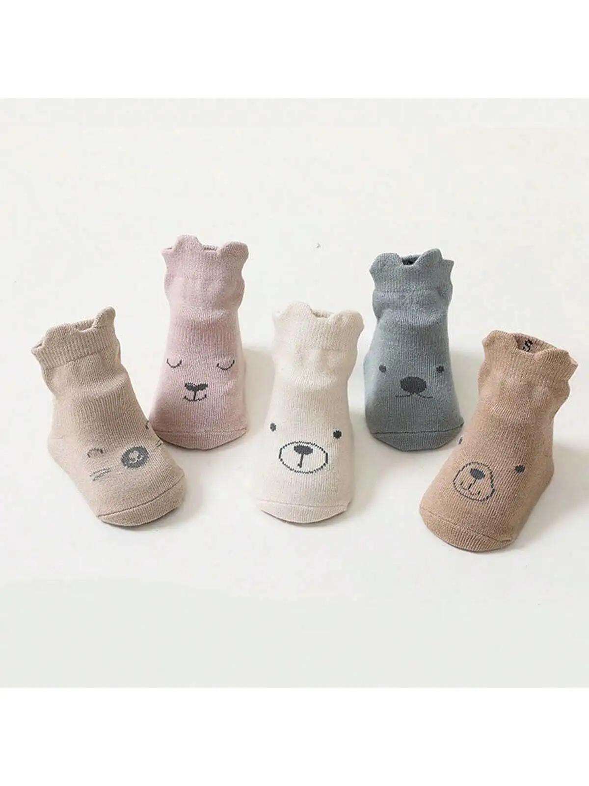

1/5 pairs of children's spring and autumn anti slip floor socks for boys and girls, multi-color cartoon toddler indoor floor socks