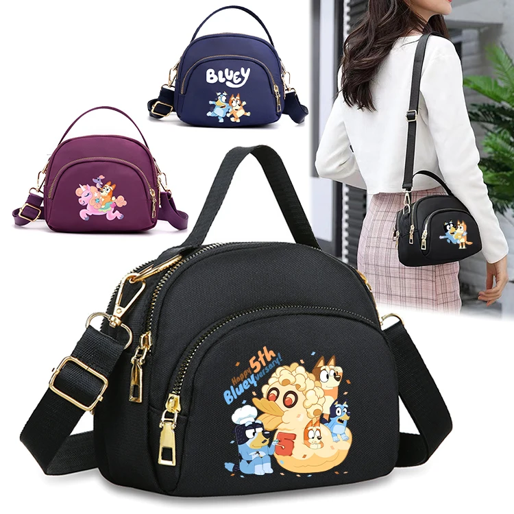 

Blueye Woman Crossbody Zipper Mobile Phone Small Square Shoulder Bag Handbag Bluey Bingo Chilli Cute Cartoon Portable Purse Xmas