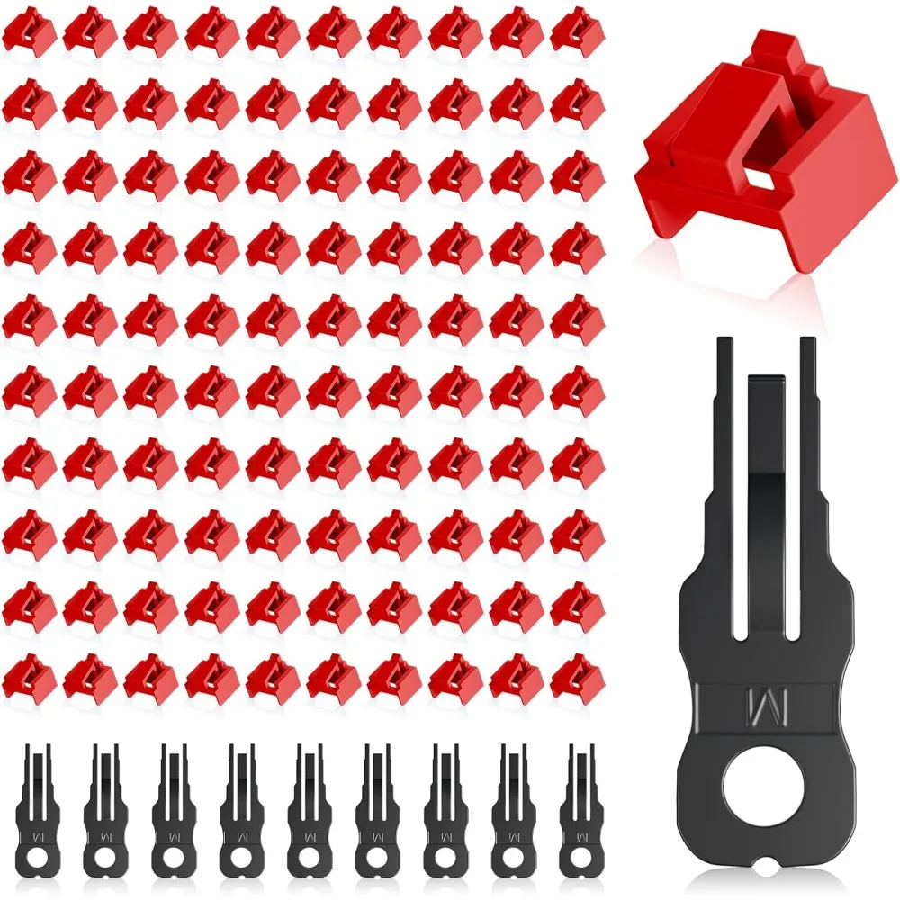 

Набор из 100 защитных заглушек RJ45 с ключом для гнезд Ethernet, красные