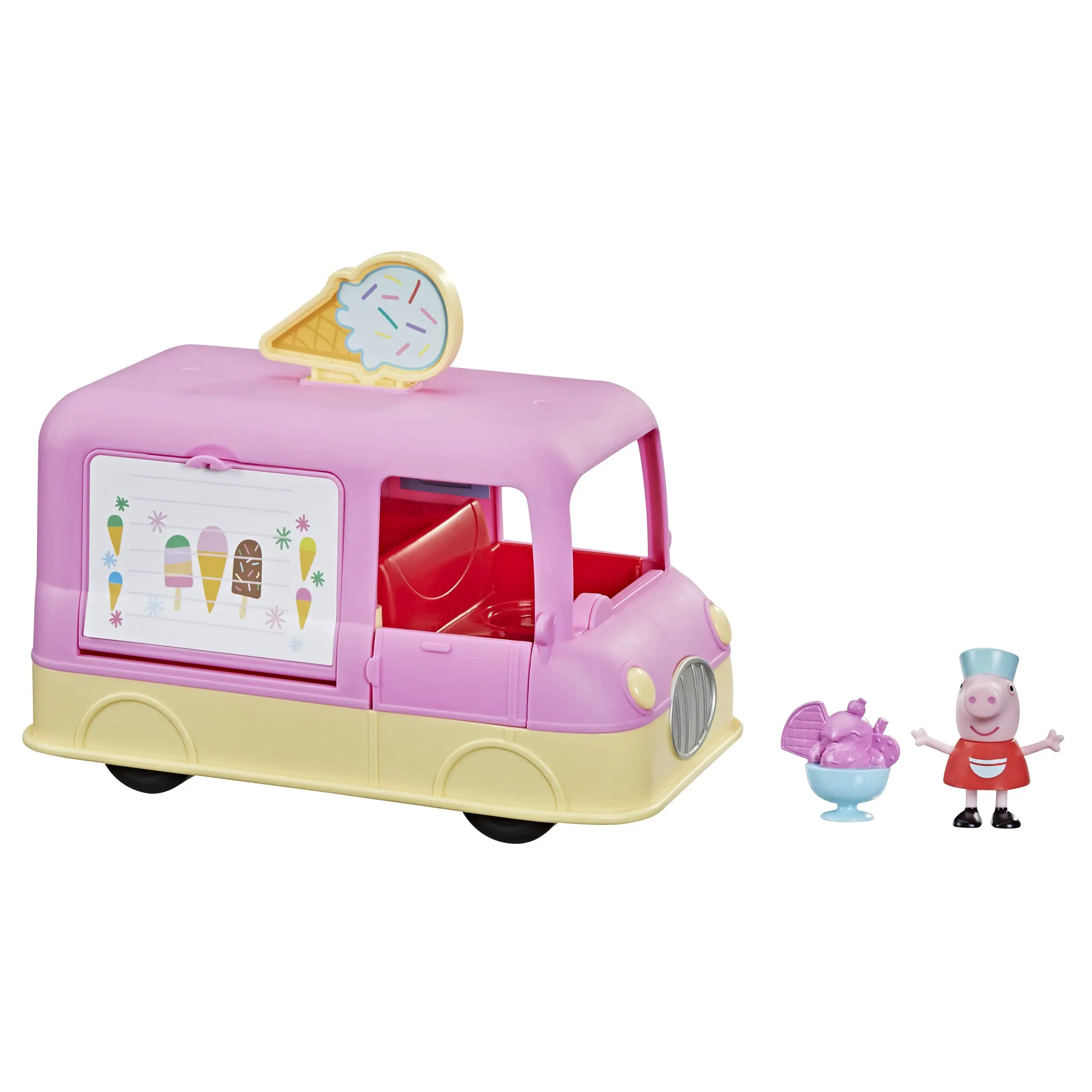 Peppa Pig Peppa’s Adventures Peppa’s Ice Cream Truck Vehicle Preschool Toy Anime Figure Cartoon Animal Models Collectible Girls