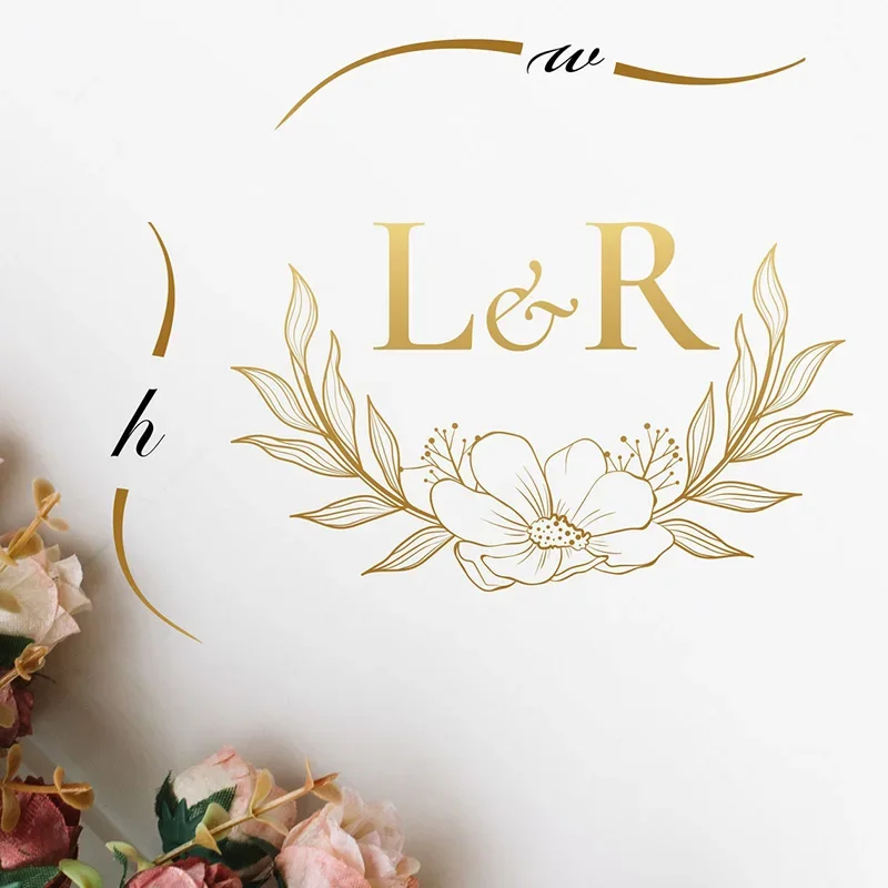 Custom Wedding Dance Floor Decal floral vinyl sticker Personalized ~ Wedding Date ~ Custom Size and Color Party decor 2414