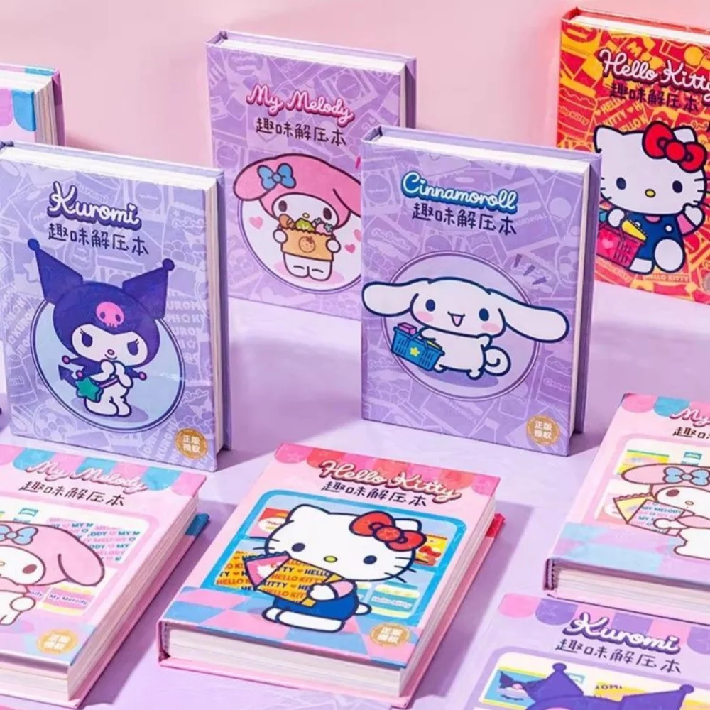 Cute Stress Relief Activity Book Hello Kitty Quiet Stress‑relieving Book, Portable Interactive Sensory Puzzle Notebook