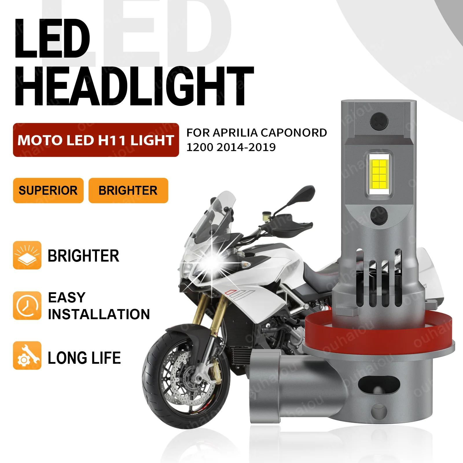 

1 шт. светодиодные лампы для фар мотоцикла 6000K белый H11 Canbus для Aprilia Caponord 1200 2014 2015 2016 2017 2018