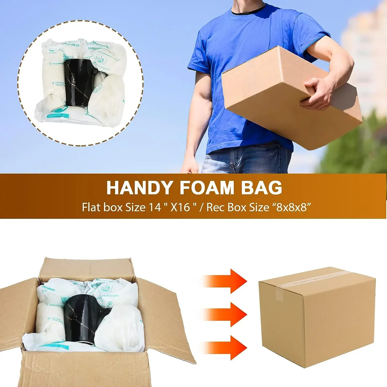2/4/8pcs Instant Pack Quick Expanding Foam Ceramics Glass Quick Foam Packing Wrap Packing and Shipping Solution