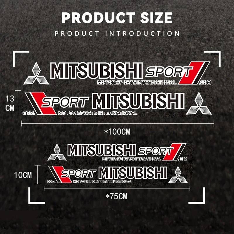 2Pcs Car Side Door Stickers Logo Styling Decoration Decal For Mitsubishi Eclipse Lancer Outlander Pajero ASX Colt Delica Triton