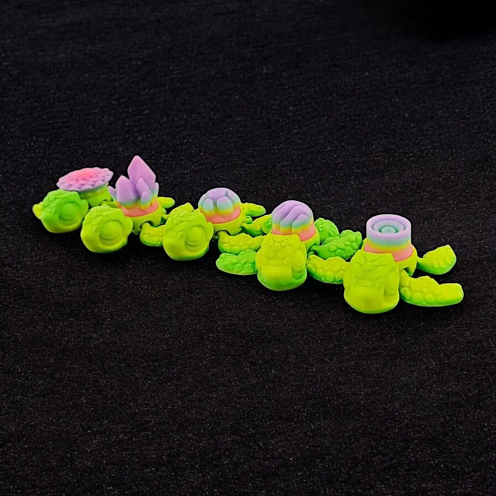 

New Wave Luminous Turtle Mobile Toy Lotus Mineral Turtle 3D Printing Doll Realistic Cartoon 3D Printing Turtle Kids Toy