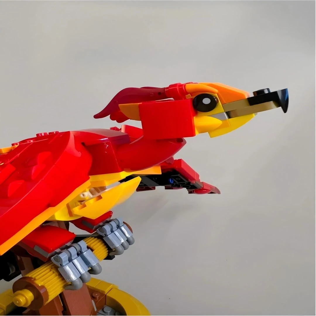 Elegante rode Phoenix model 76394 bouwstenen sets geschikt voor kerstcadeaus compatibel met Legoed-deeltjes, 597 stuks.