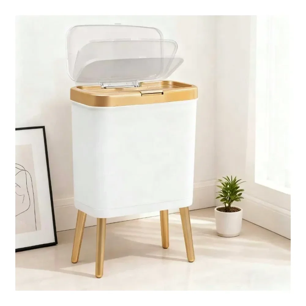

Gallon Trash Can With Lid For Kitchen, Bathroom, Bedroom Or Office, OdorFree Pop Lid Trash Can