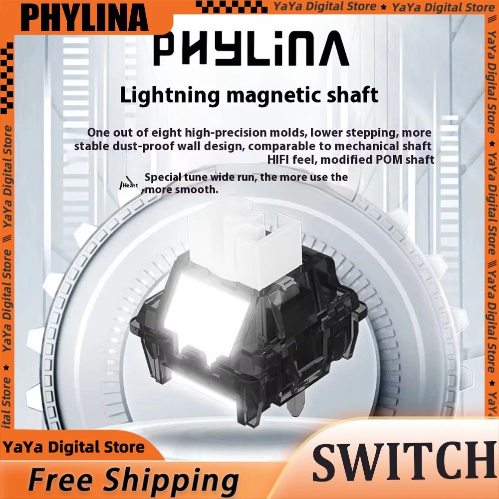 

PHYLINA Flash Thunder Magnetic Switch Hall Effect Keyboard Support 0.003mm Accuracy Rapid Trigger with RGB Light PC Gamer Gifts