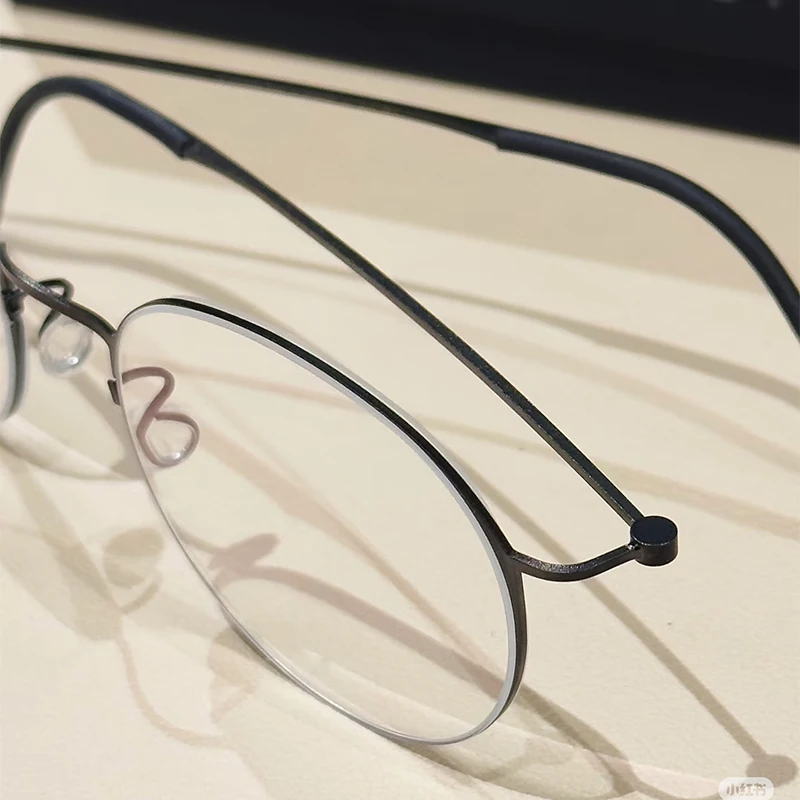 Denmark Brand Round Screwless Glasses Frame Men Women TT Titanium Light Weight Eyeglasses Simple Thin Rim Ultralight Gafas New