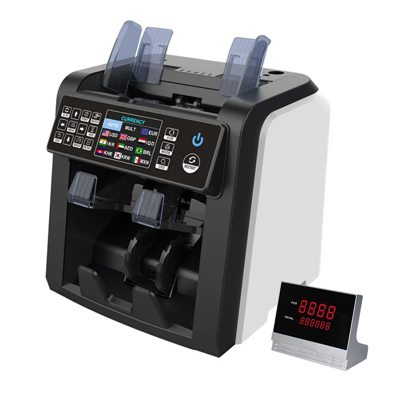 

Bill Value Counter Banknote Counter Cash Counting Machine Bill Counters AL-950 CIS Multi Currency Sorter Mix Value 2 Pocket