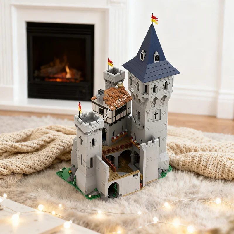 

3517 шт. MOC, расширение двора, модель замка, рождественский подарок, строительные блоки, игрушка, сборка, сделай сам, кирпич, детский день рождения