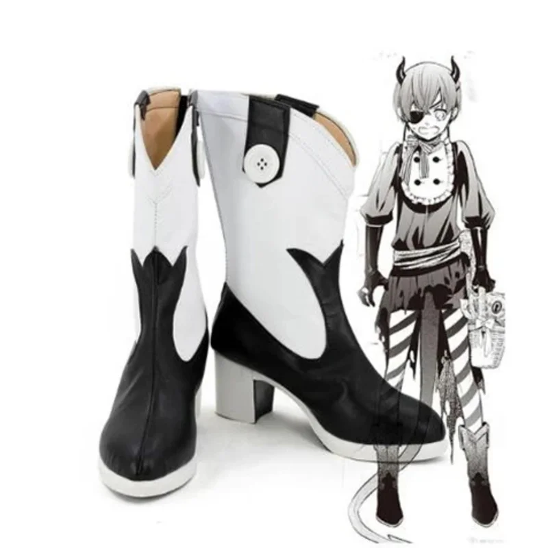 

Kuroshitsuji Черный дворецкий Ciel Phantomhive, ботинки для косплея, обувь, аксессуары для костюмов, ботинки для вечеринки на Хэллоуин, мужская обувь для взрослых