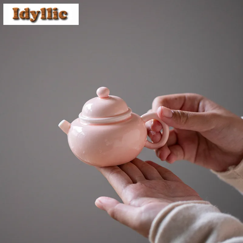 

115ml Pink Jade Porcelain Teapot Boutique Tea Infuser Pot Tea Maker Kettle With Filter Chinese Tea Teaset Supplies Decoration