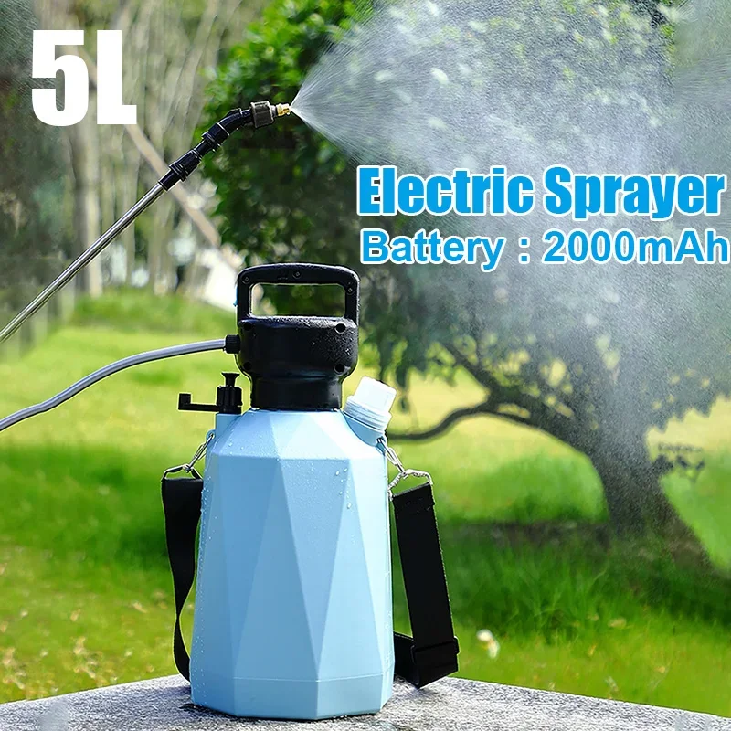 5L Garden Battery Electric Sprayer Watering Flower Disinfection Electric Sprayer With 3Pcs Spray Nozzle Horticultural Spray Tool