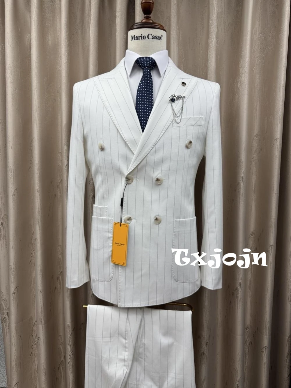 2026 novo conjunto de terno listrado 2 peças para homens conjuntos de noivo de casamento S-3XL bonito elegante masculino duplo breasted ternos festa de formatura wear