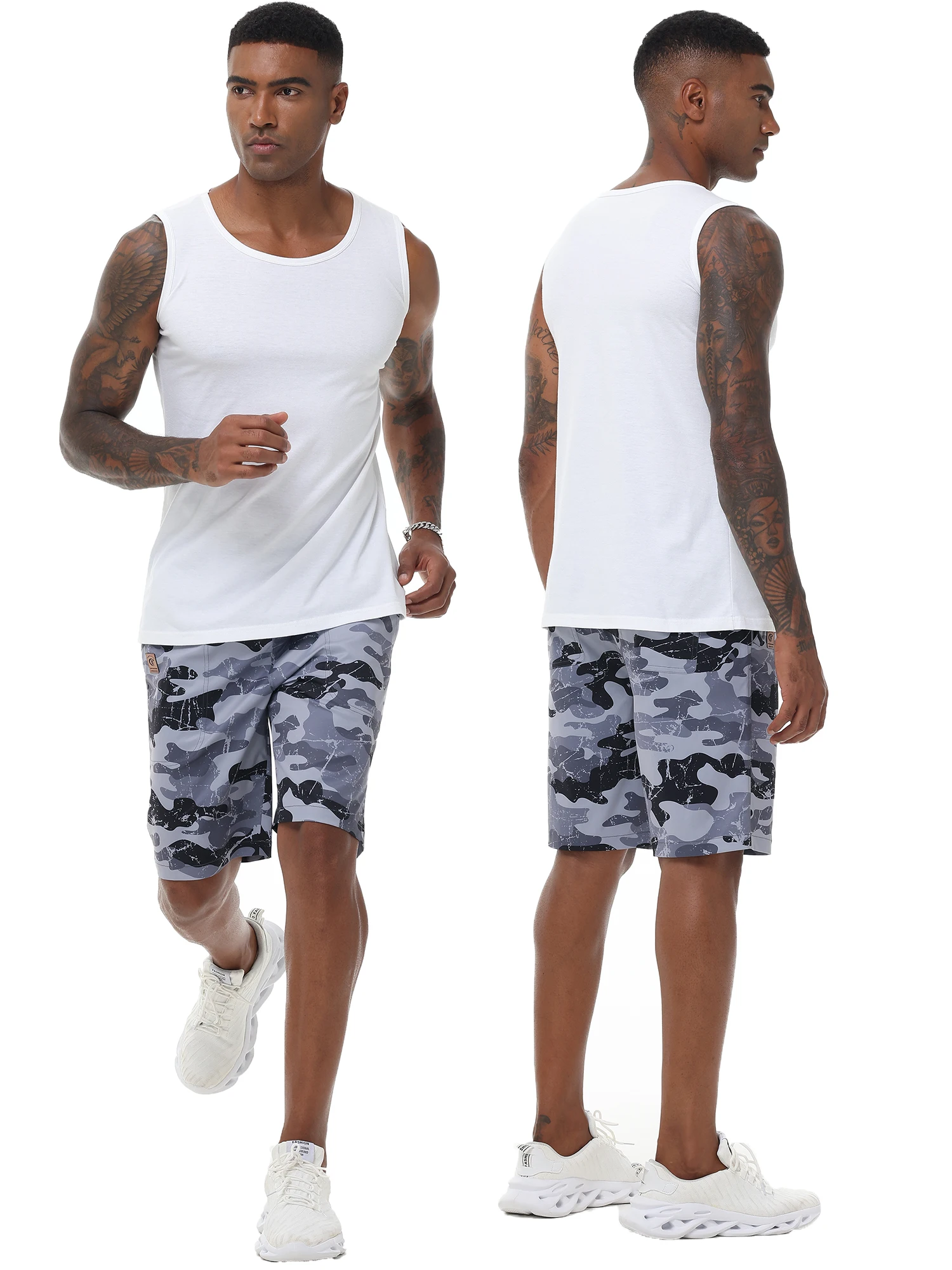 Summer Men\'s Casual Camoufla Shorts Jogging Running Basketball Sport Shorts Athletic Pants for Camping Jogging