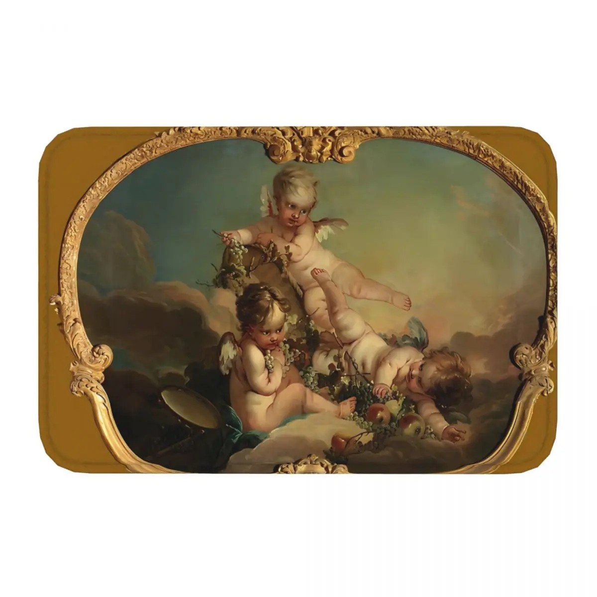 Francois Boucher French Artist Bathroom Mat Three Angel Babies Doormat Kitchen Carpet Entrance Door Rug Home Decor