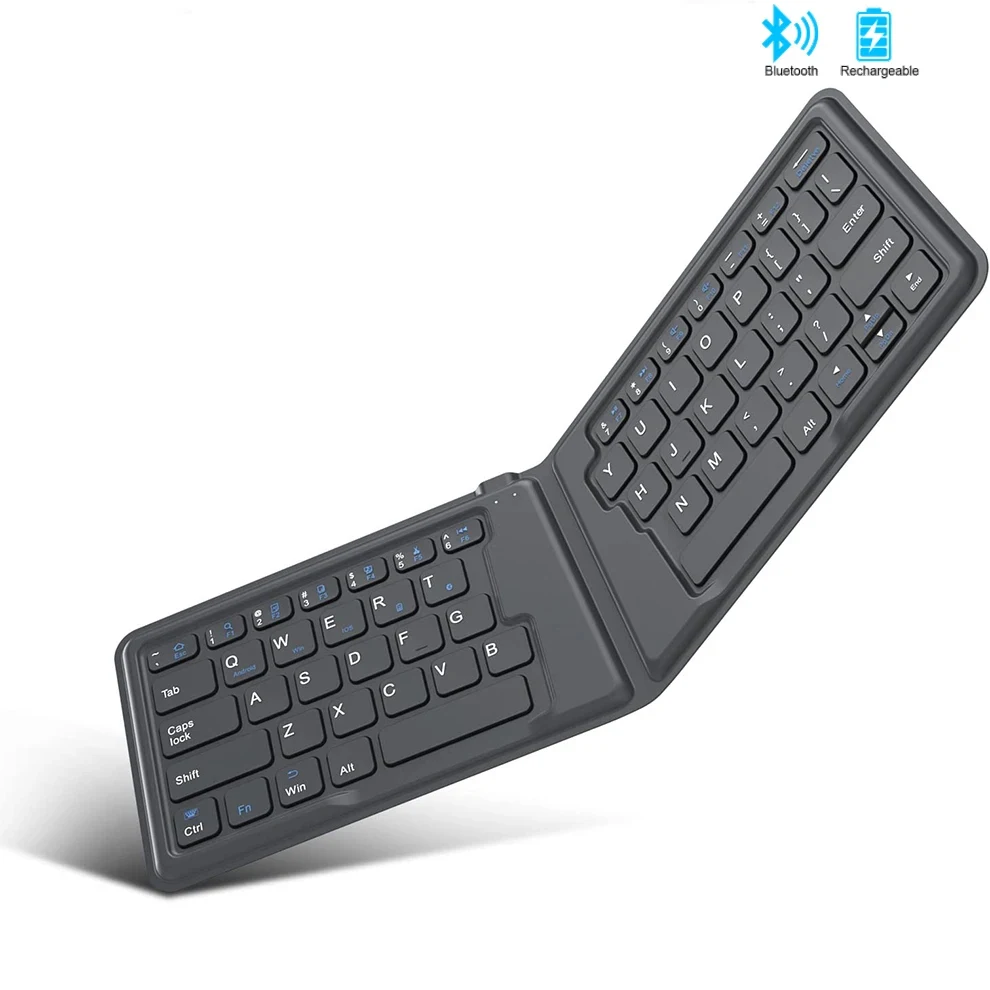 Jomaa faltbare Bluetooth-Tastatur ultra dünne faltbare wiederauf ladbare Tastatur tragbare drahtlose Tastatur für Laptop iPhone iPad