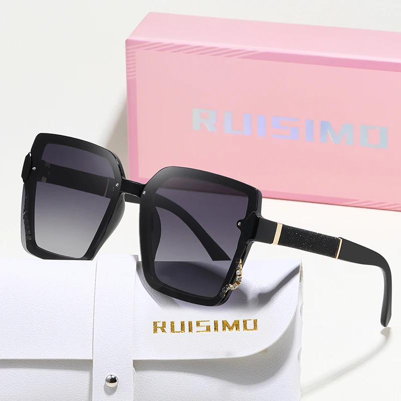 RUISIMO Polarisierte Minimalistische Quadratische Sonnenbrille Frauen Männer Gradienten Mode Marke Sonnenbrille Party Reise Männlich Weiblich Gläser