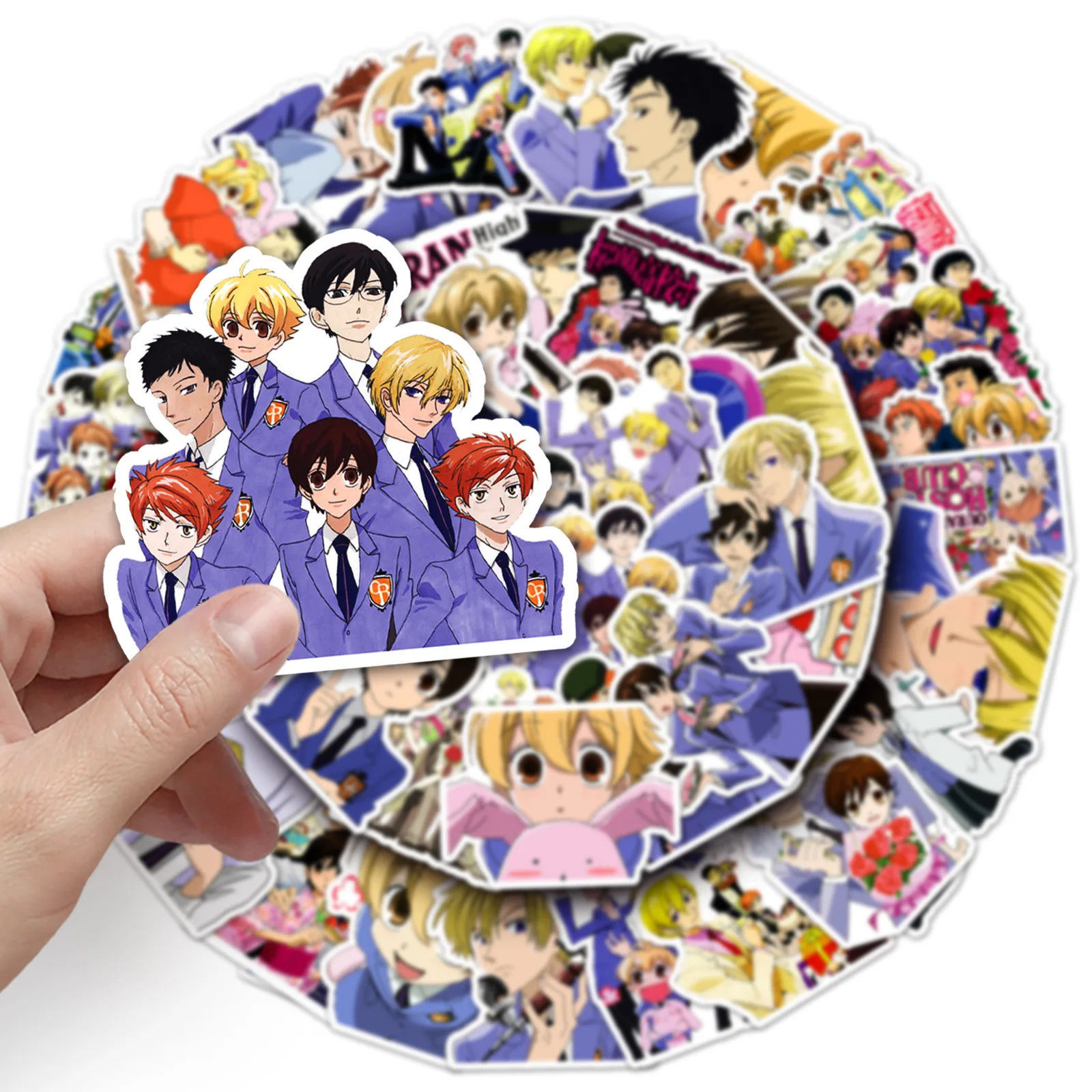 50Pcs Cartoon Ouran High School Host Club Graffiti Stickers Mobile Phone Skateboard Suitcase Water Cup Guitar Decorated Stciekr