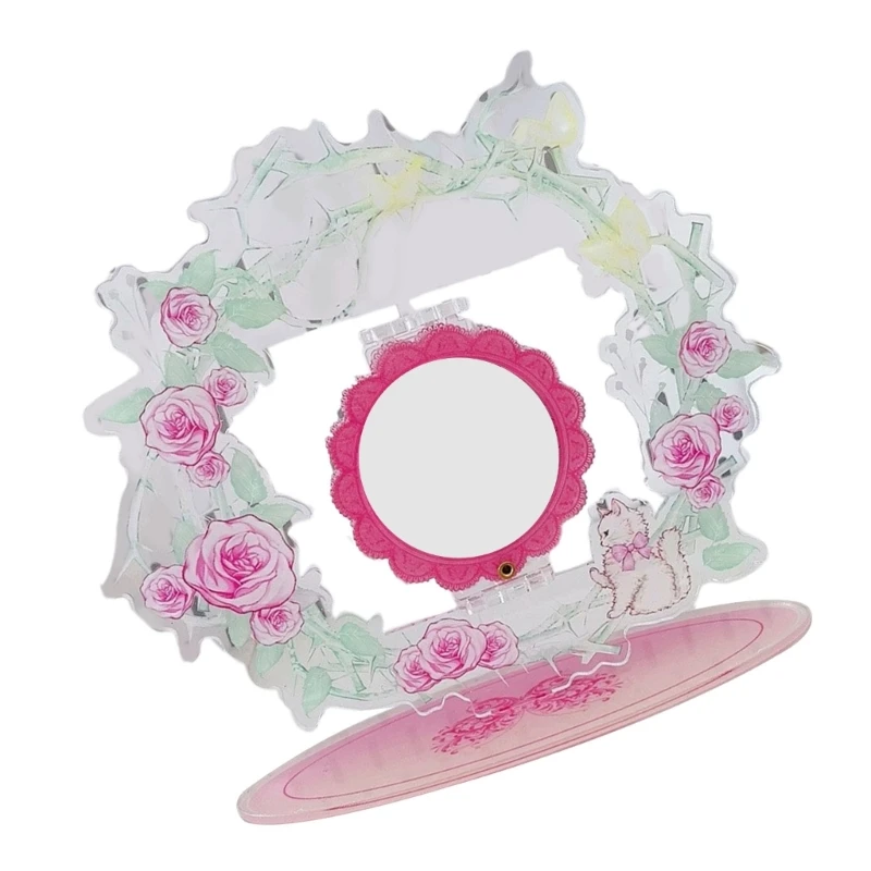 Acrylics Brooch Pin Display Stand Rotatable Degree with Elegant Rose Designs Drop shipping