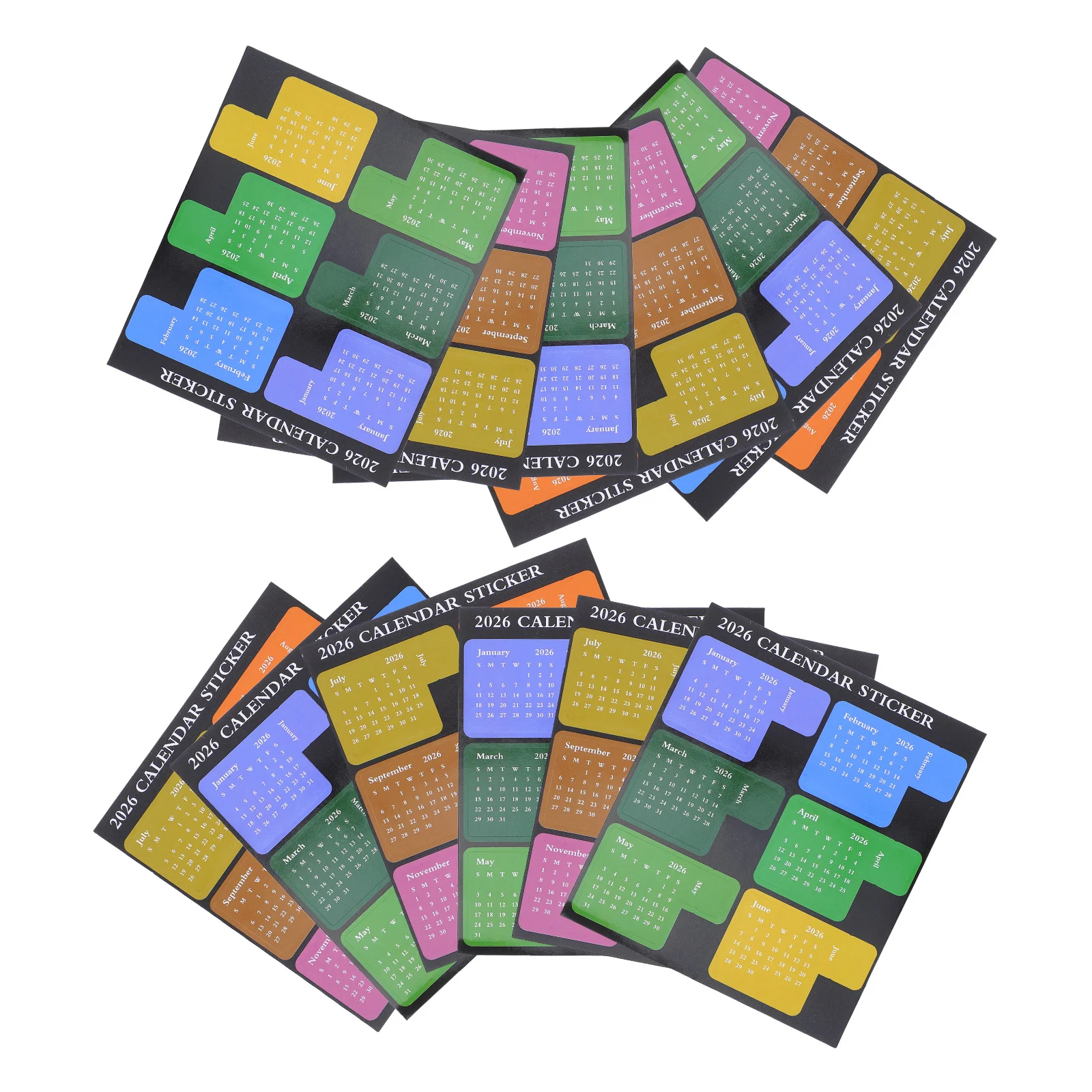 

6Sets Planner Month Tabs Monthly Calendar Decals Strong Adhesion Index Stickers for Diaries Scrapbooks Scheduling 2026