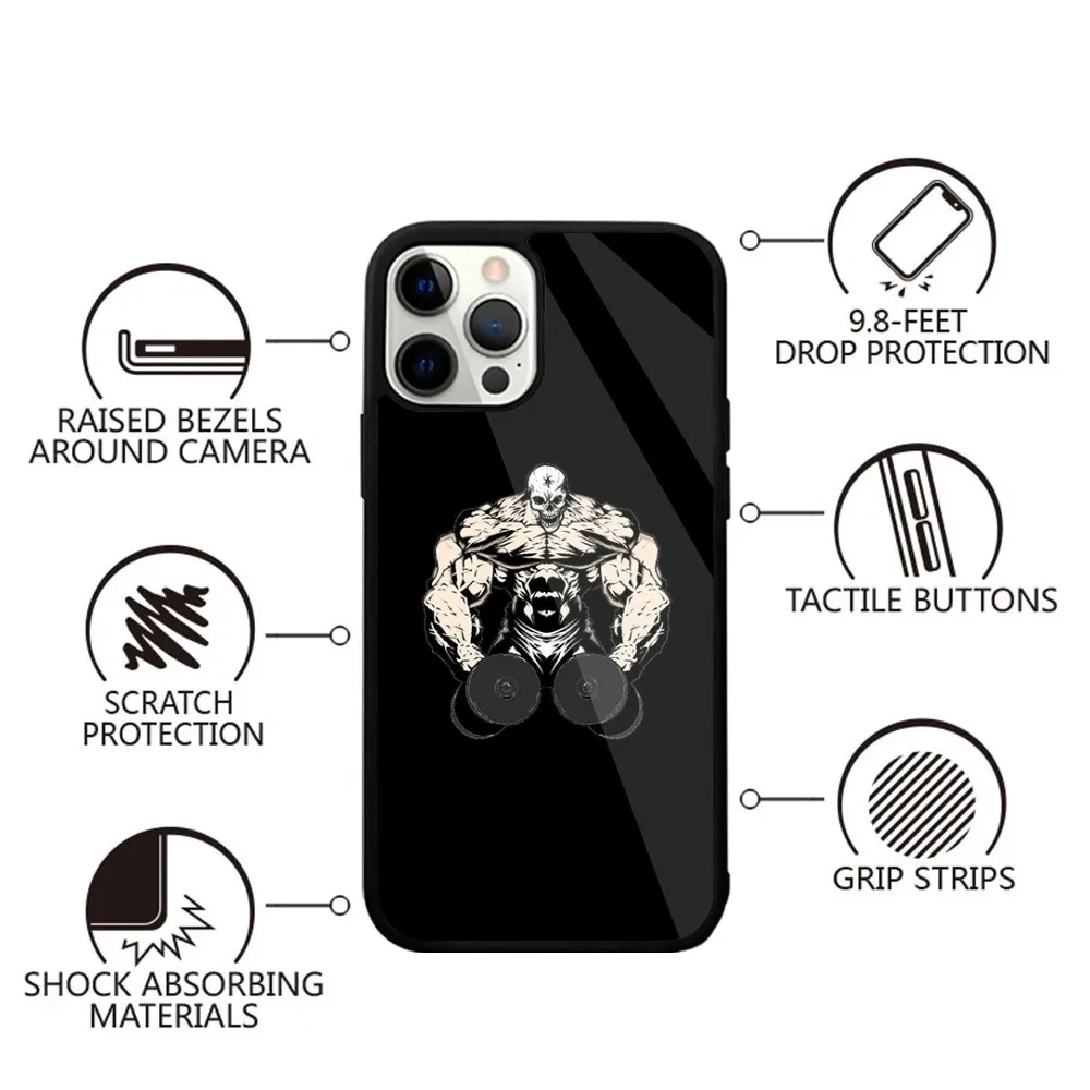 Gym Fitness Bodybuilding  Phone Case Strong Magnetic For IPhone 15,14,13,Pro,Max,Plus,11,12,Mini For Magsafe Wireless Charging