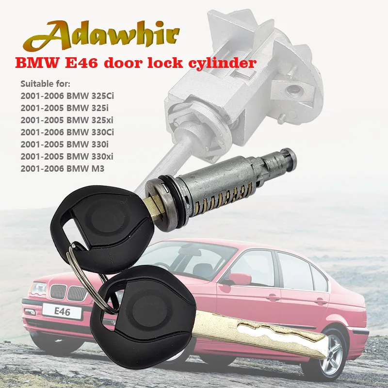 

For 2001-2006 BMW E46 3 series door lock cylinder, with 2 keys 51217019975 51217019976