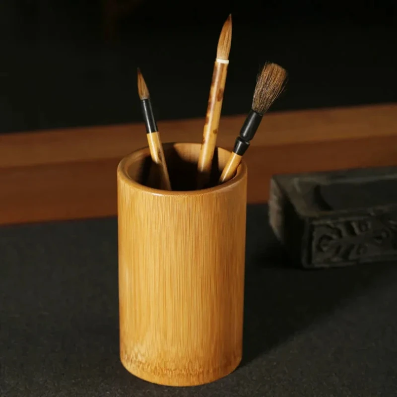 Bamboo Pen Holder Office Desktop Decorative Brush Holder Chinese Style Multifunctional Portable Design Studying Creative Gifts