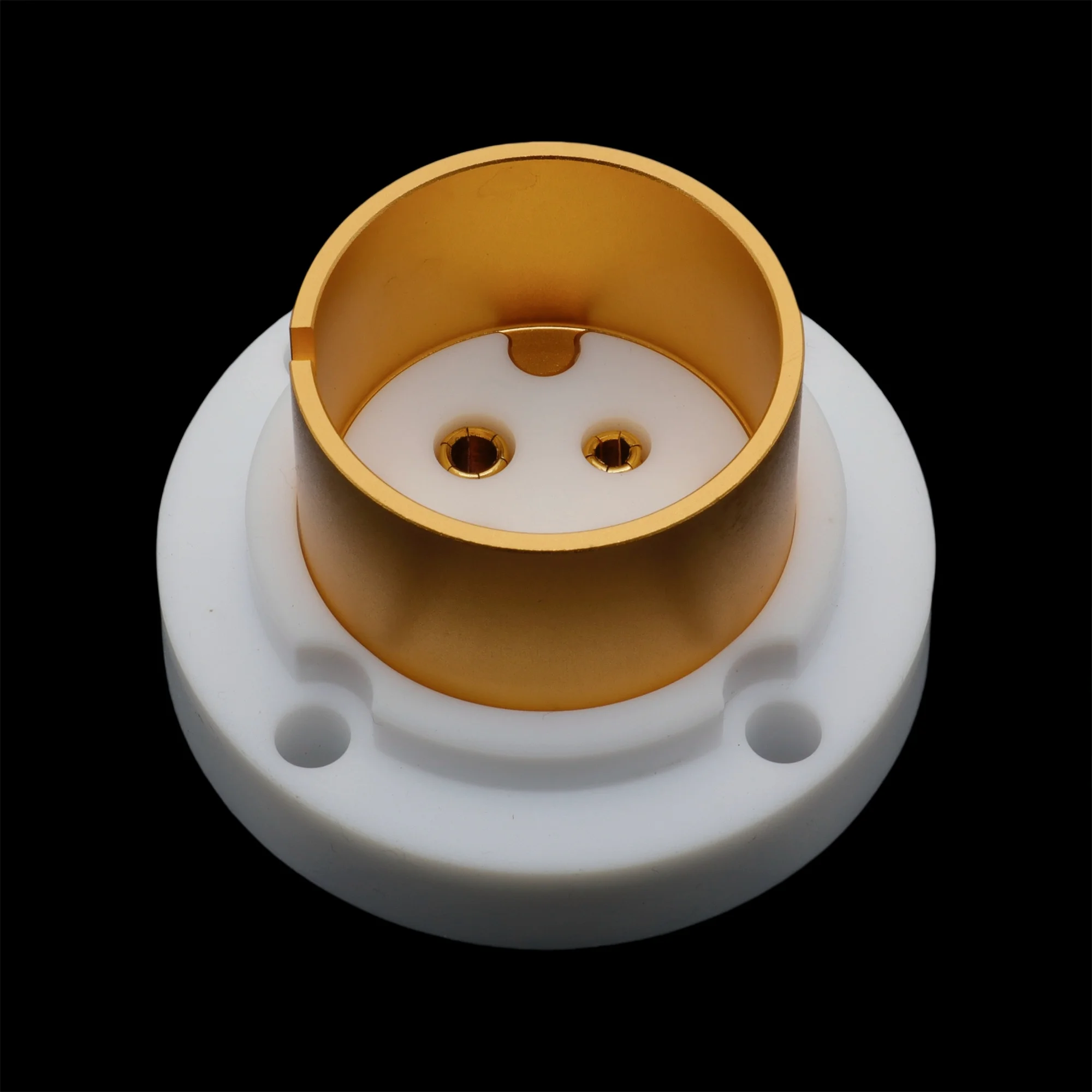 4 Pin PTFE Vacuum Tube Socket Vintage Valve Electron Tube Base For 2A3,300B,811,45,24K Gold Plated Brass Pins Hifi DIY