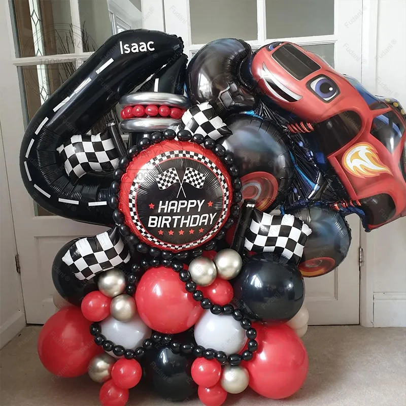50 Stück Neue Blaze Monster Ballons Cartoon Auto Jungen Happy Birthday Party Deko Zubehör Rennwagen SUV Dusche
