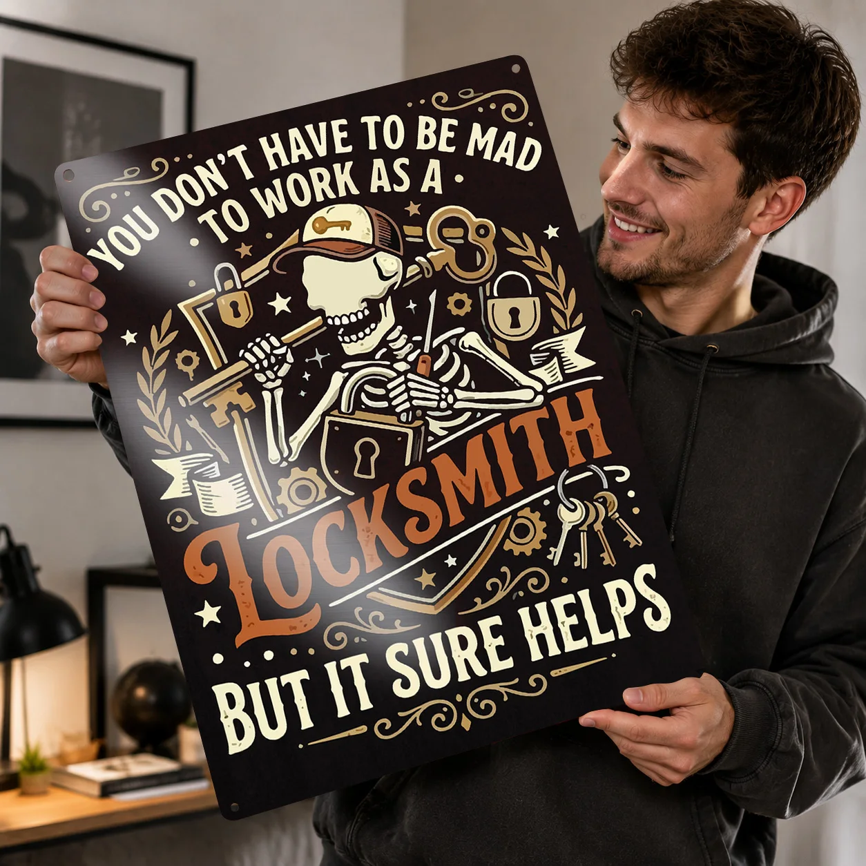 Funny Locksmith Joke Metal Poster Perfect Gift for Fans Lovers Personalized Wall Art Metal Sign for Decor Room Decoration Cozy