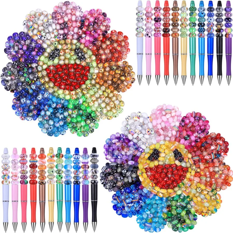 

260 шт., европейские ремесленные бусины с большим отверстием, разноцветные бусины-разделители лэмпворк для изготовления ювелирных изделий своими руками, разноцветные, 11 цветов