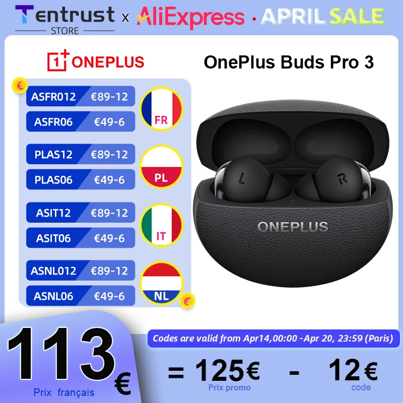 Global Version OnePlus Buds Pro 3 Earphone Up to 50dB Noise Canceling Spatial Audio with Head Tracking Hi-Resolution Audio