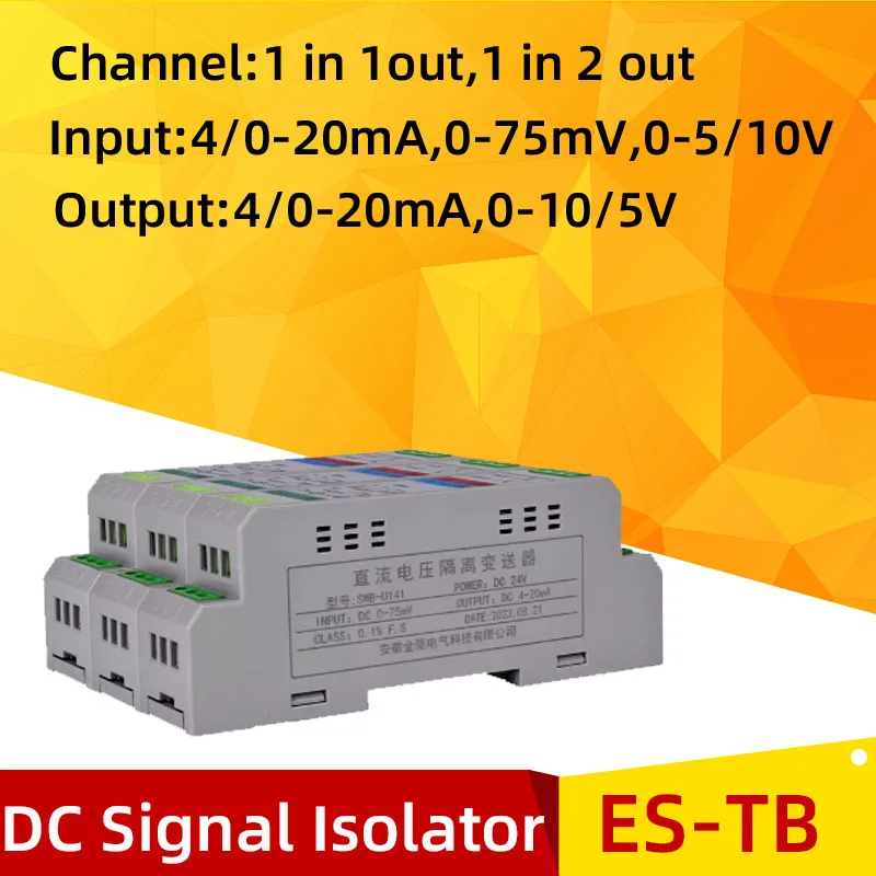 DC Signal Isolator Distributor Converter 4-20mA 0-20mA 0-75mV 5V 10V Current And Voltage Intelligent Isolation Transmitter