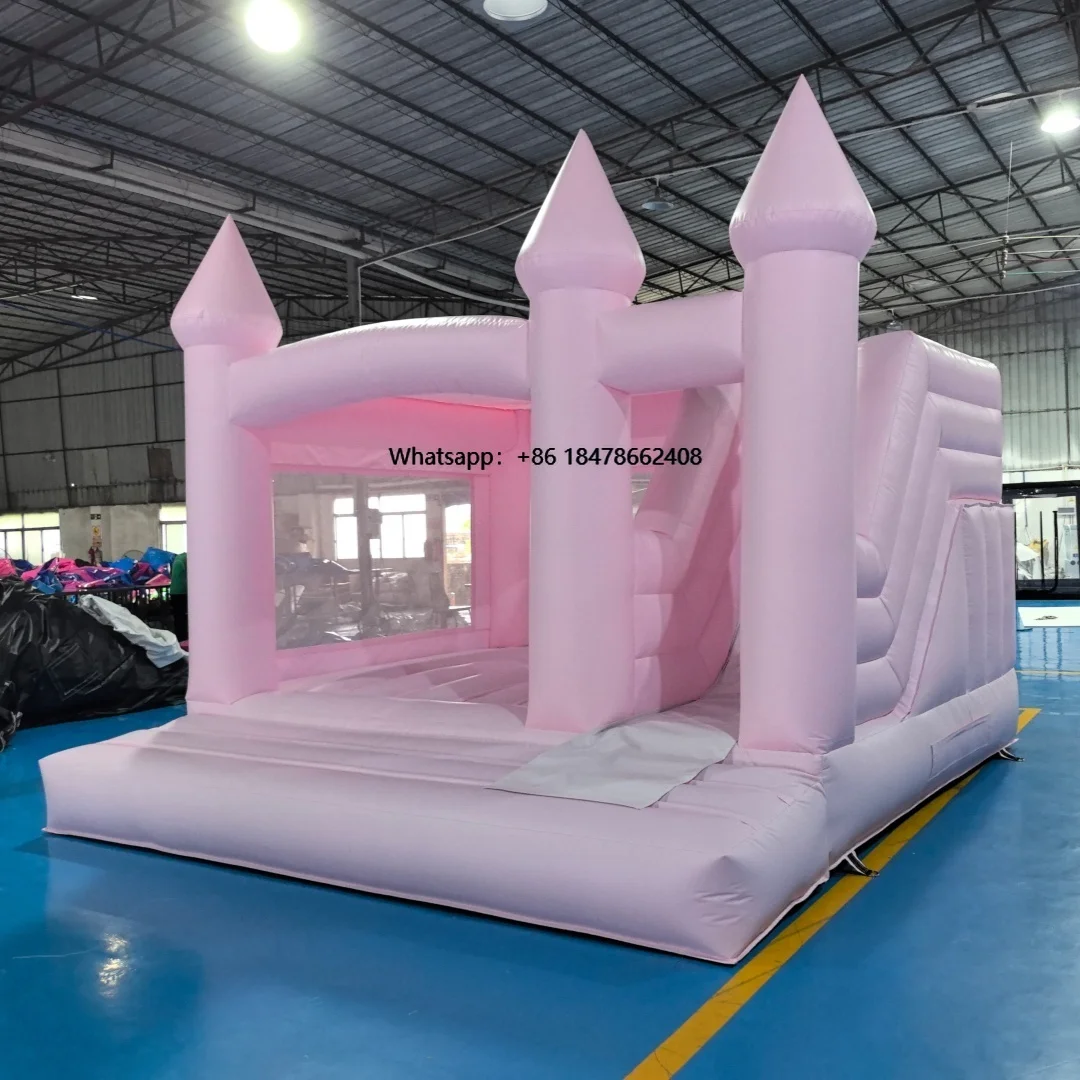 

THL Inflatable Castle Water Pink Trampoline Castle Transparent Tent PVC Outdoor Combination