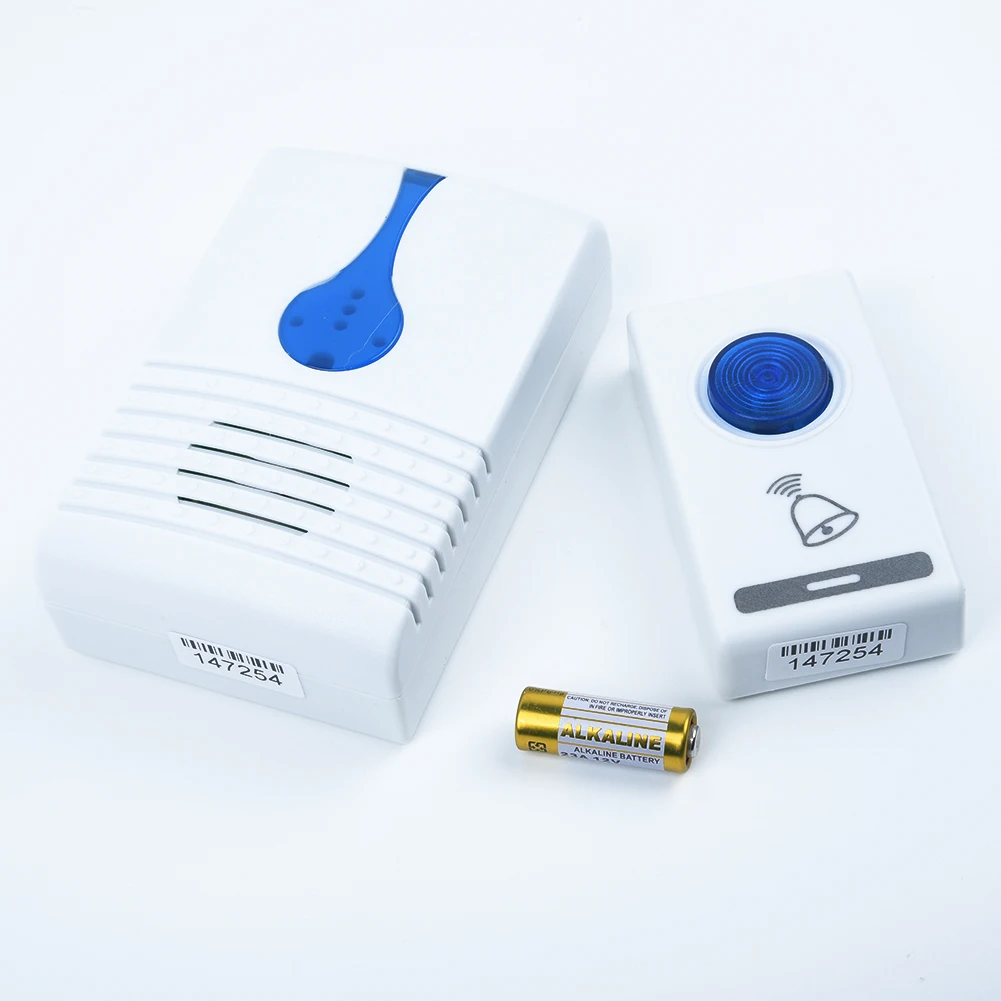 جرس الباب التحكم عن بعد الارسال زر لاسلكي مقاوم للماء مكبرات الصوت المزدوجة استقبال 100 متر IP44 2019 حار ذكي